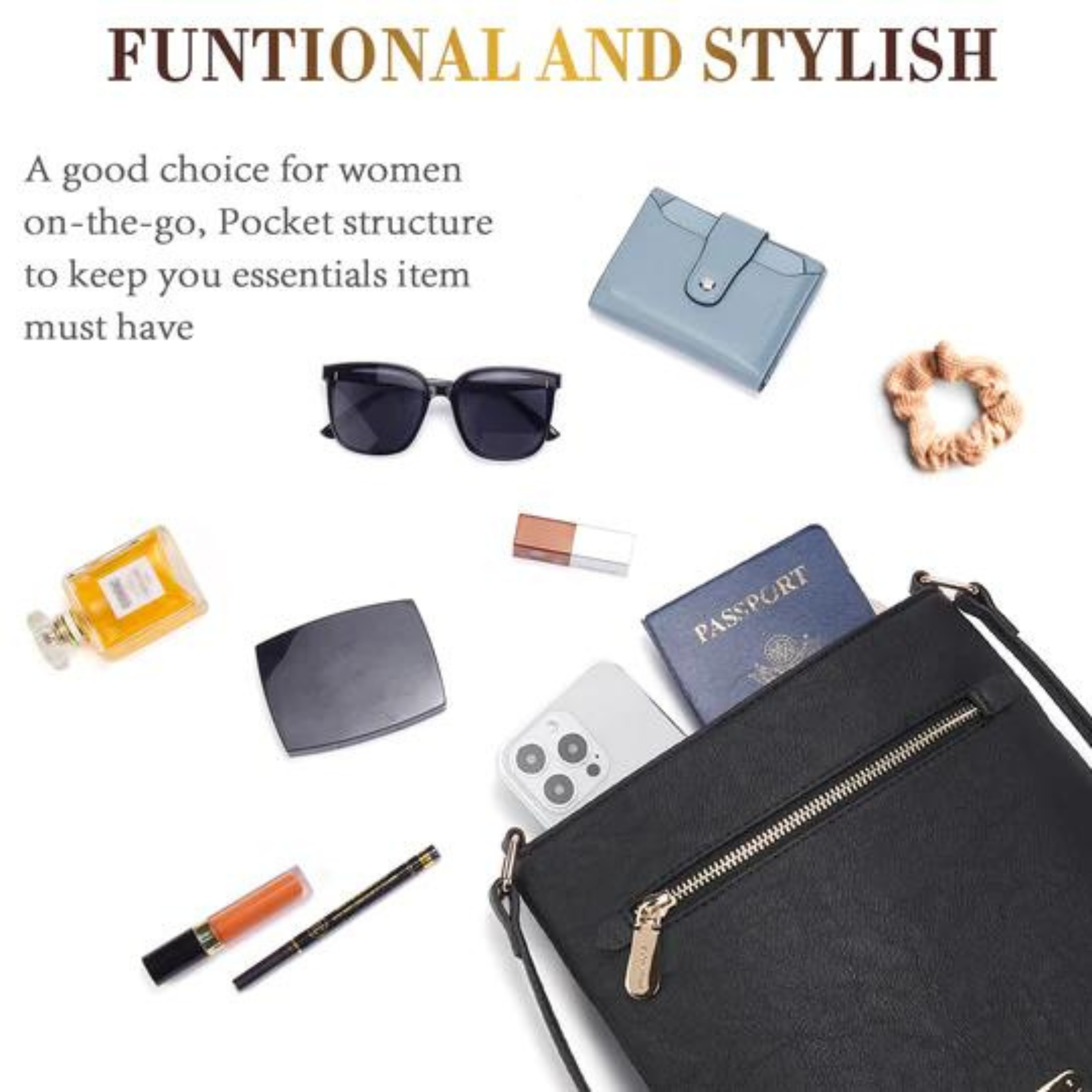 Vegan Leather Crossbody Bag