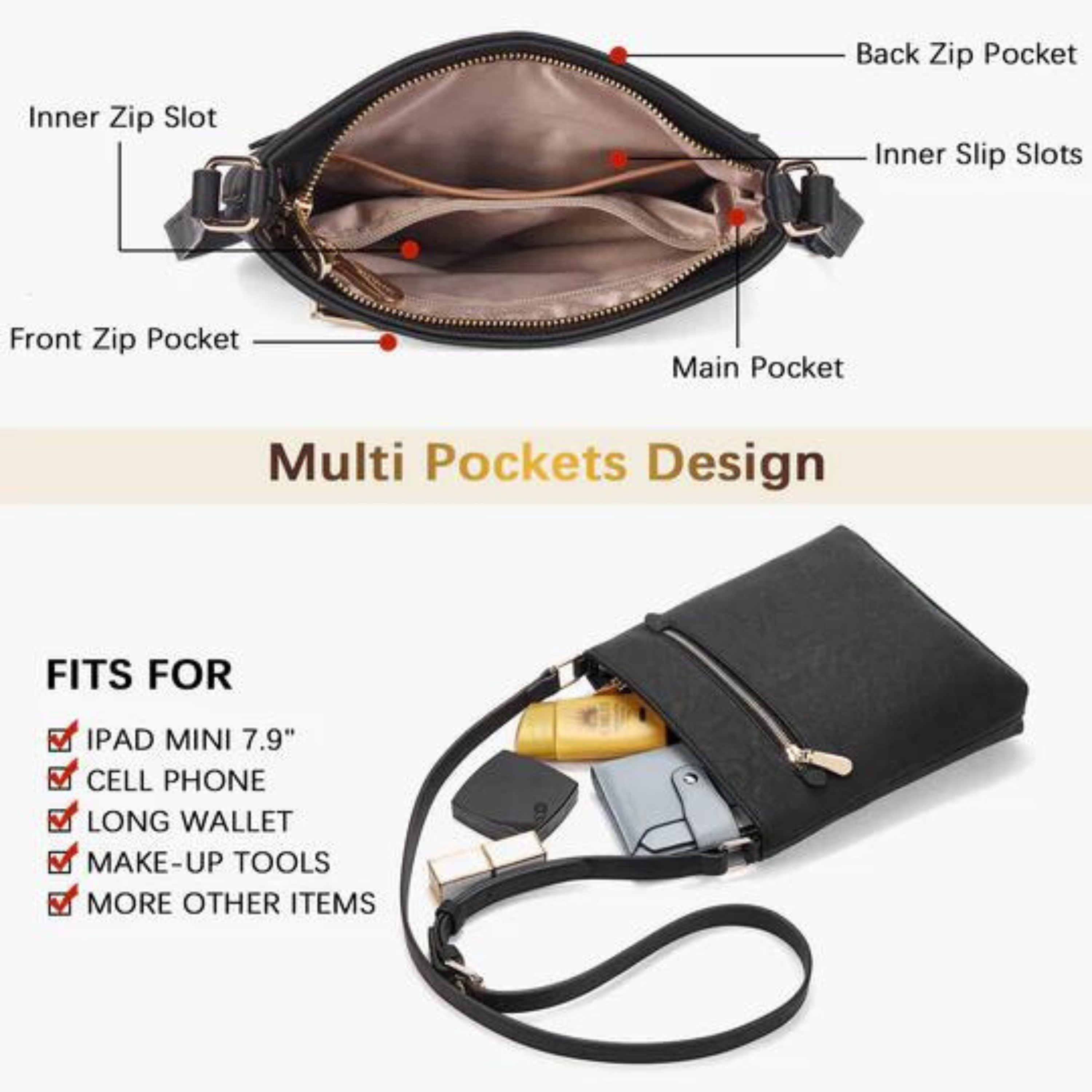 Vegan Leather Crossbody Bag