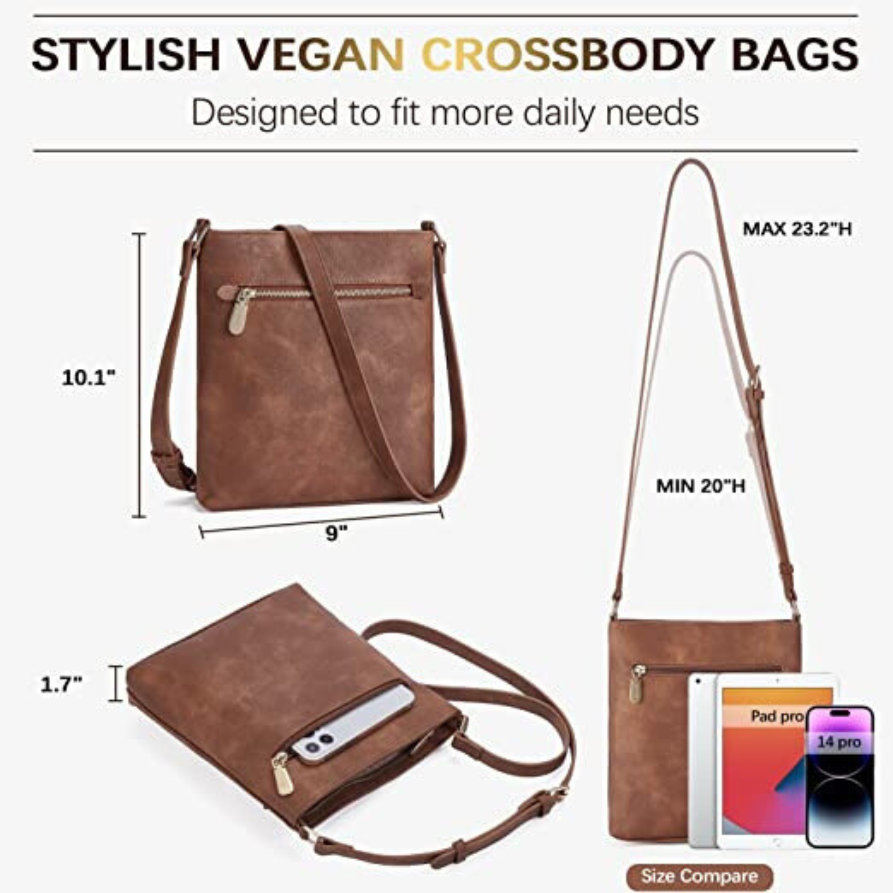 Vegan Leather Crossbody Bag
