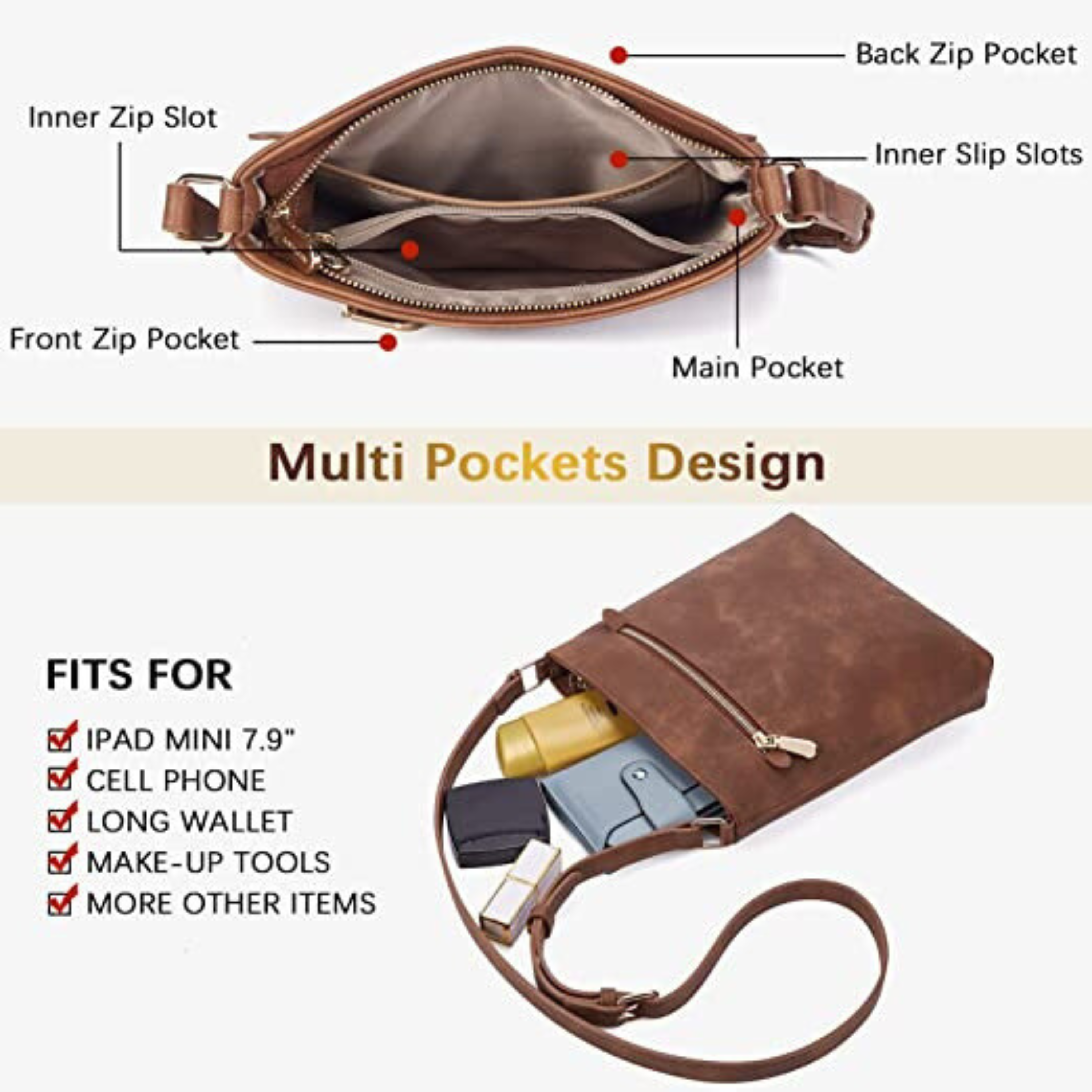 Vegan Leather Crossbody Bag