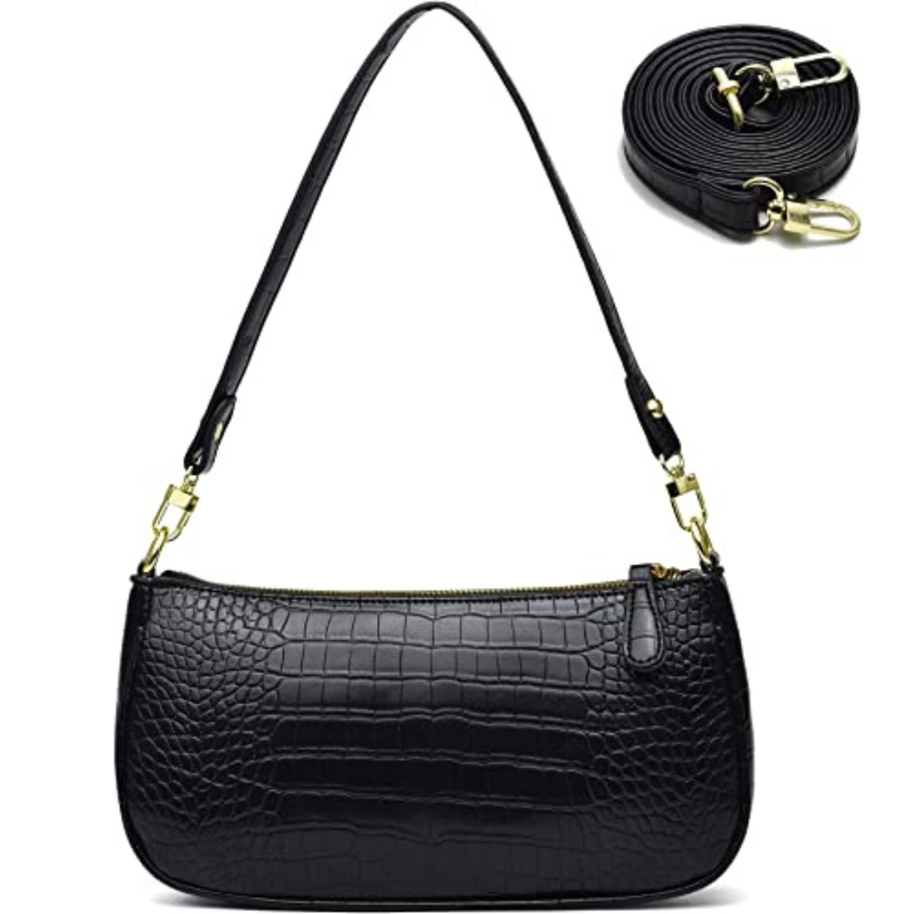 Croco Small Shoulder Bag