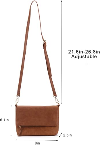 Foldover Vegan Leather Crossbody bag
