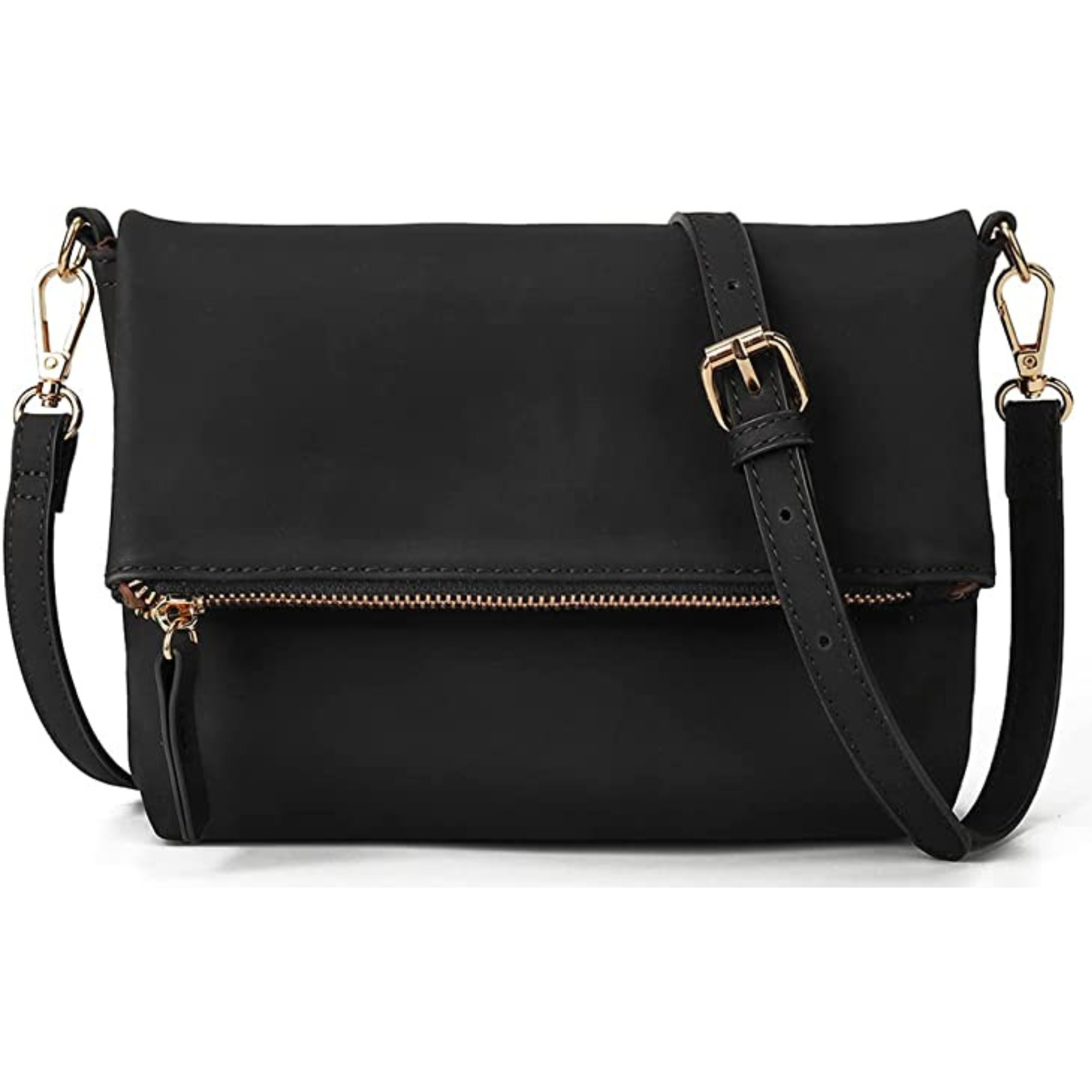 Foldover Vegan Leather Crossbody bag