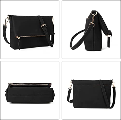 Foldover Vegan Leather Crossbody bag