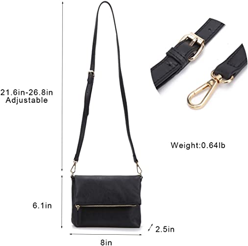 Foldover Vegan Leather Crossbody bag