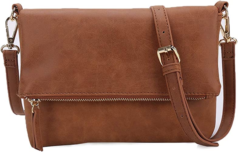 Foldover Vegan Leather Crossbody bag