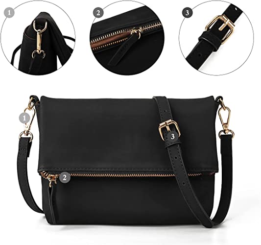 Foldover Vegan Leather Crossbody bag