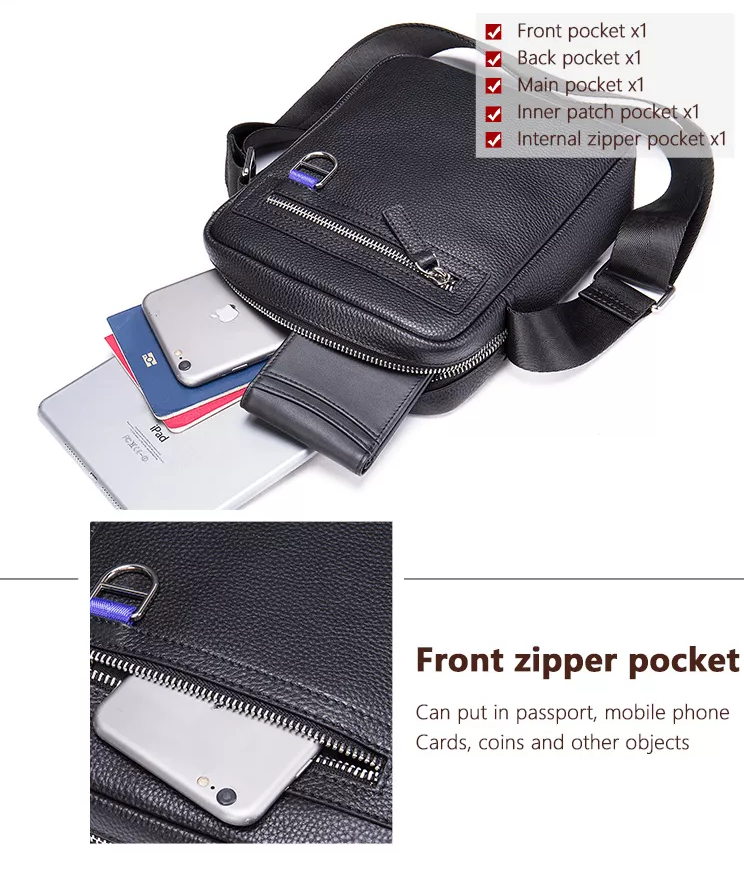 Vegan Leather Messenger Bag