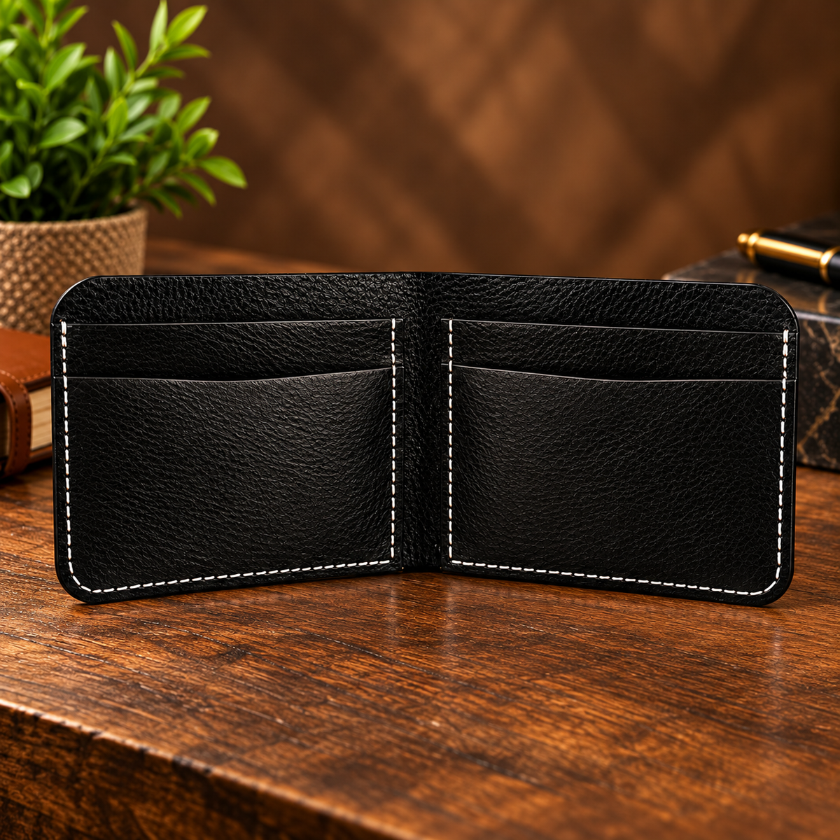 DELVAE Cactus Leather Wallet - Vegan Slim Bifold