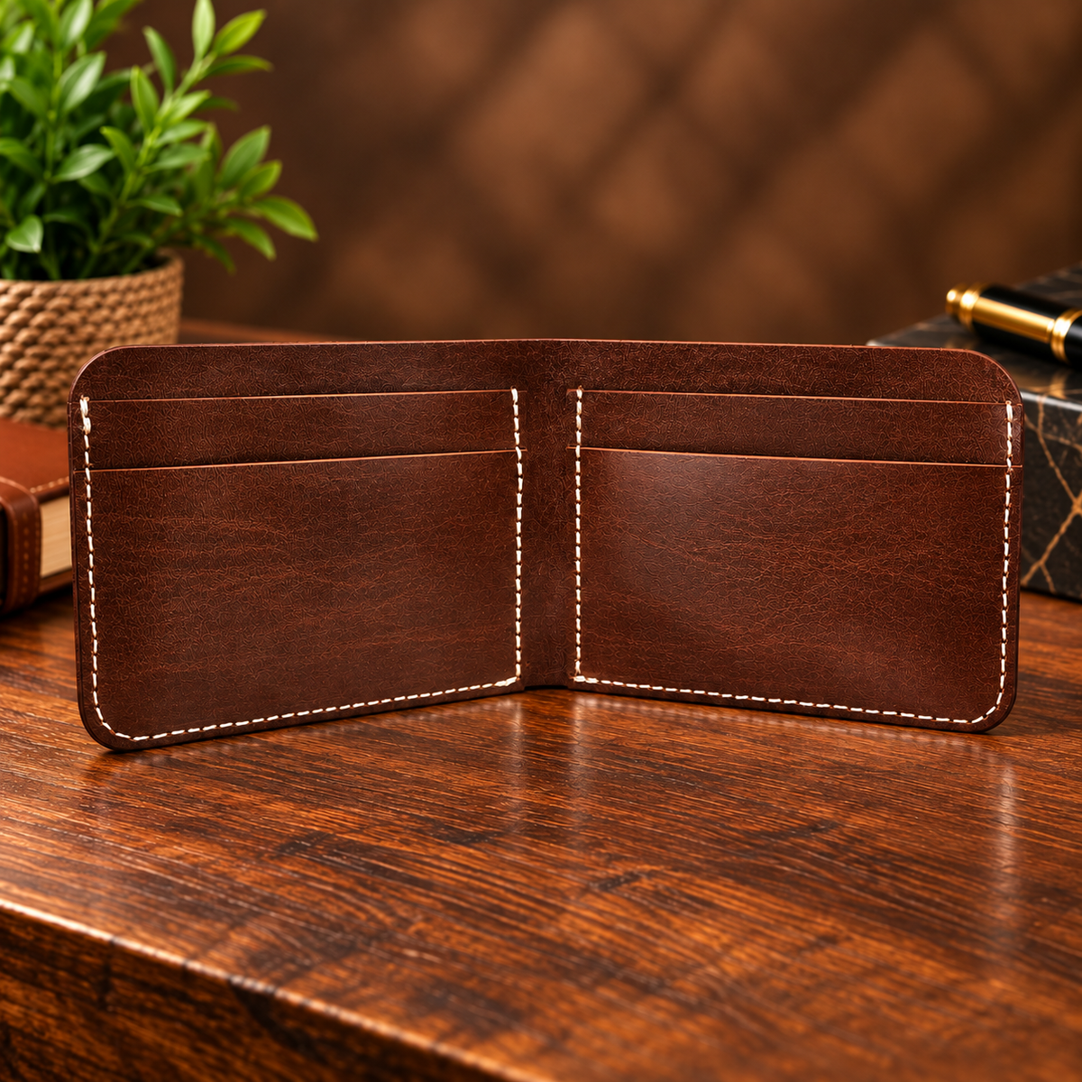DELVAE Cactus Leather Wallet - Vegan Slim Bifold
