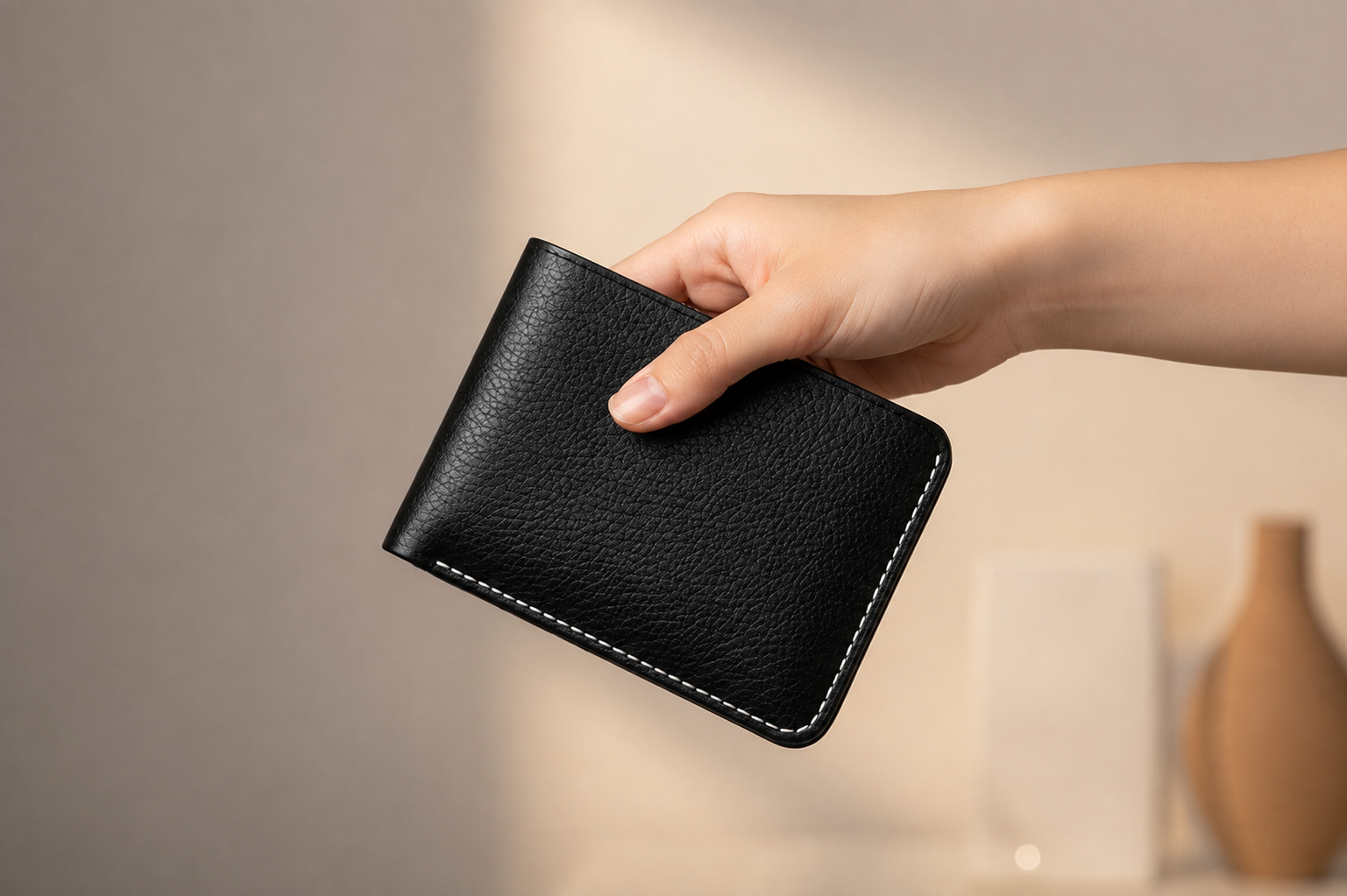 DELVAE Cactus Leather Wallet - Vegan Slim Bifold