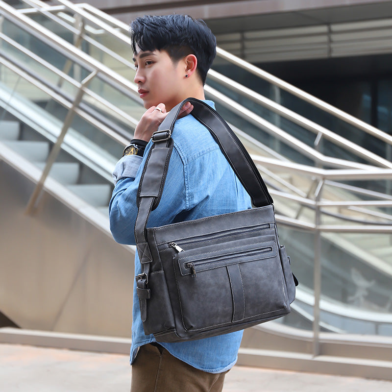 Boston Vegan Leather Messenger Bag