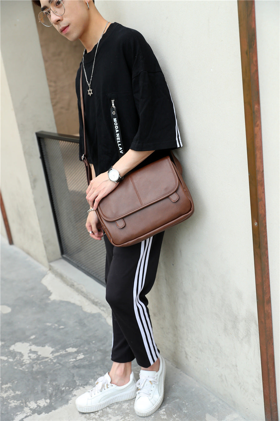 slim men's messenger bag
