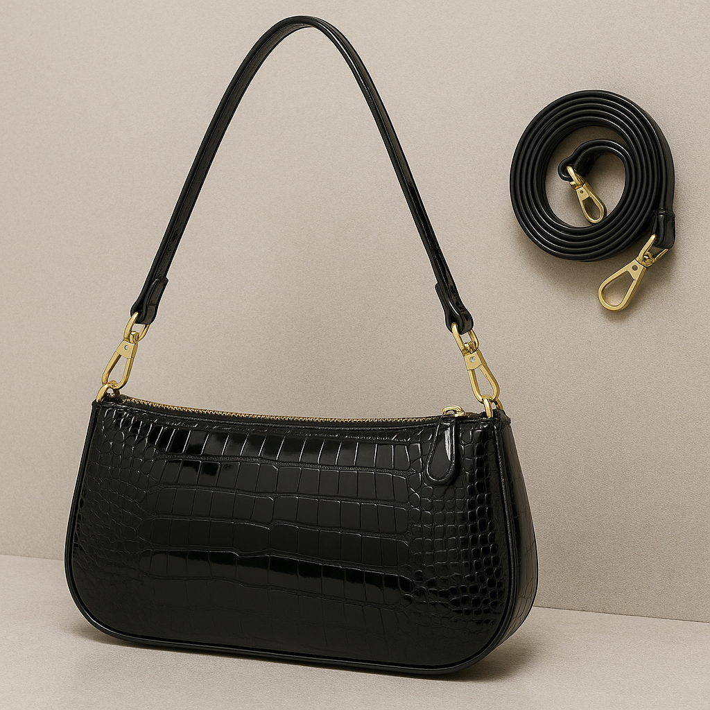 Croco Small Shoulder Bag