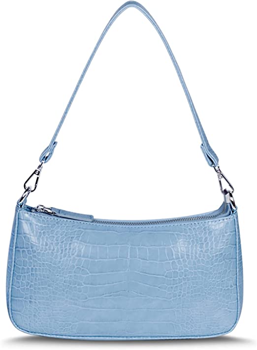 Croco Vegan Leather Small Shoulder Bag