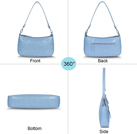 Croco Vegan Leather Small Shoulder Bag