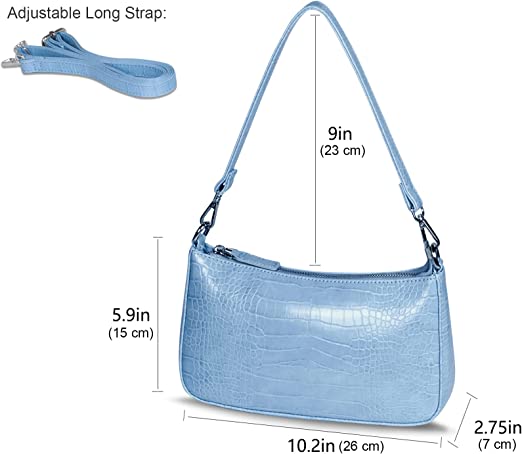 Croco Vegan Leather Small Shoulder Bag