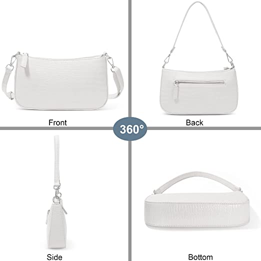 Croco Vegan Leather Small Shoulder Bag