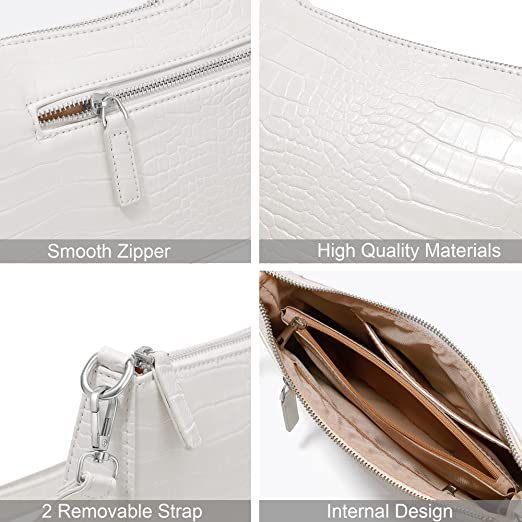 Croco Vegan Leather Small Shoulder Bag