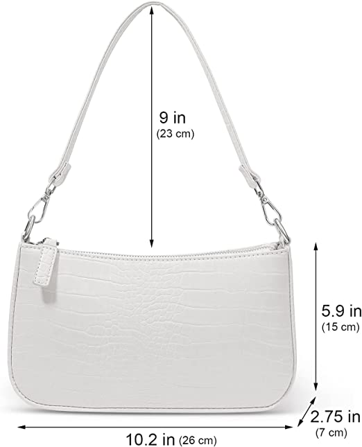 Croco Vegan Leather Small Shoulder Bag