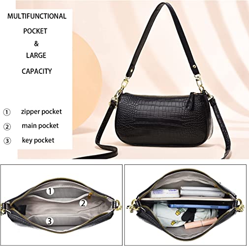 Croco Small Shoulder Bag