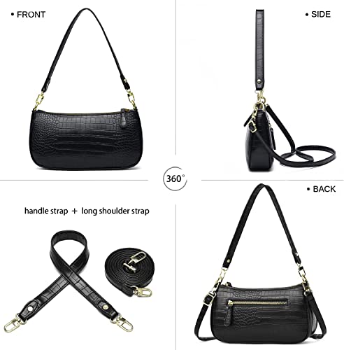 Croco Small Shoulder Bag