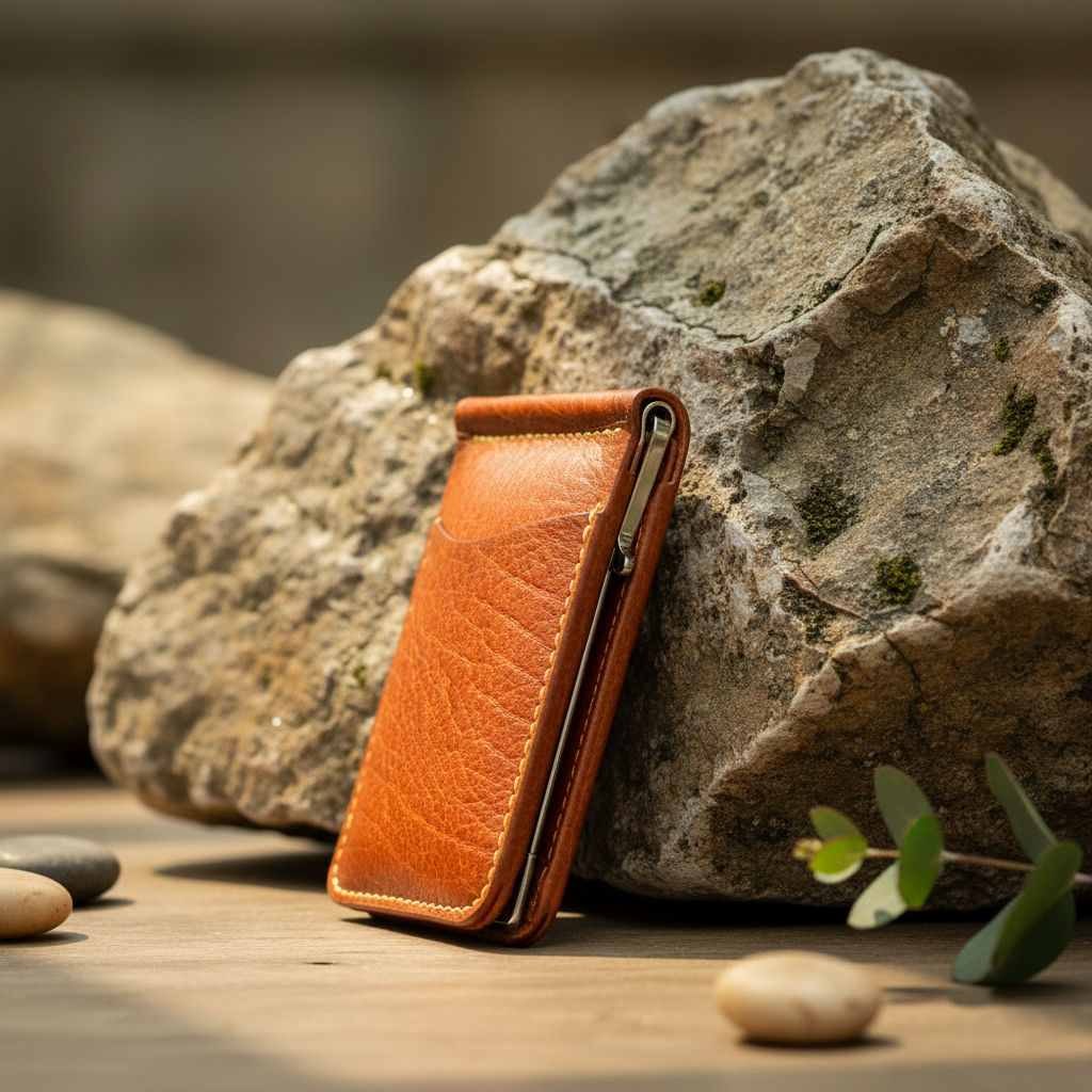 Money Clip Side Profile on Stone