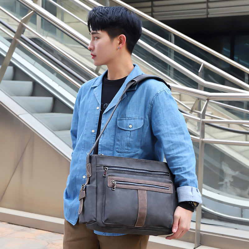 Boston Vegan Leather Messenger Bag