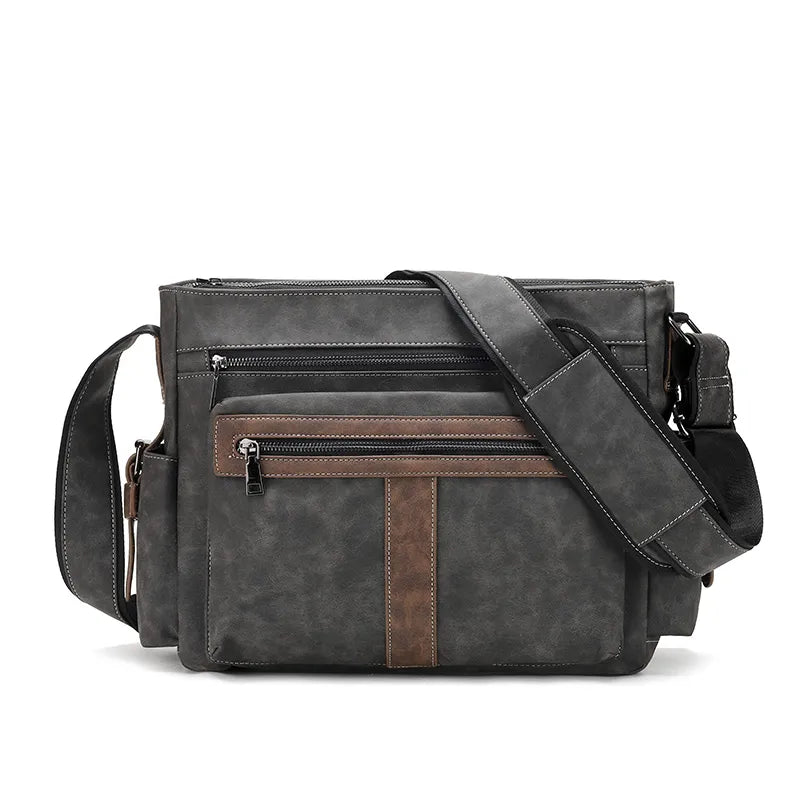 Boston Vegan Leather Messenger Bag