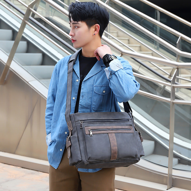 Boston Vegan Leather Messenger Bag