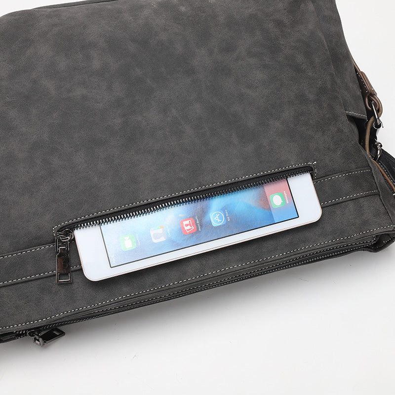 Boston Vegan Leather Messenger Bag