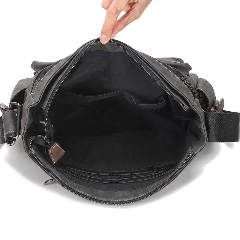 Boston Vegan Leather Messenger Bag
