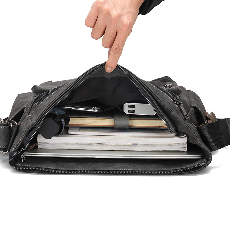 Boston Vegan Leather Messenger Bag