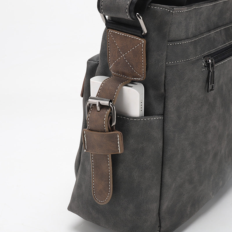 Boston Vegan Leather Messenger Bag