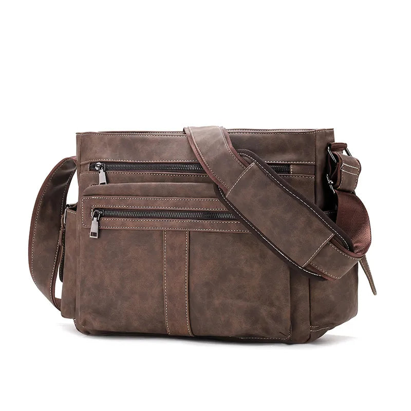 Boston Vegan Leather Messenger Bag
