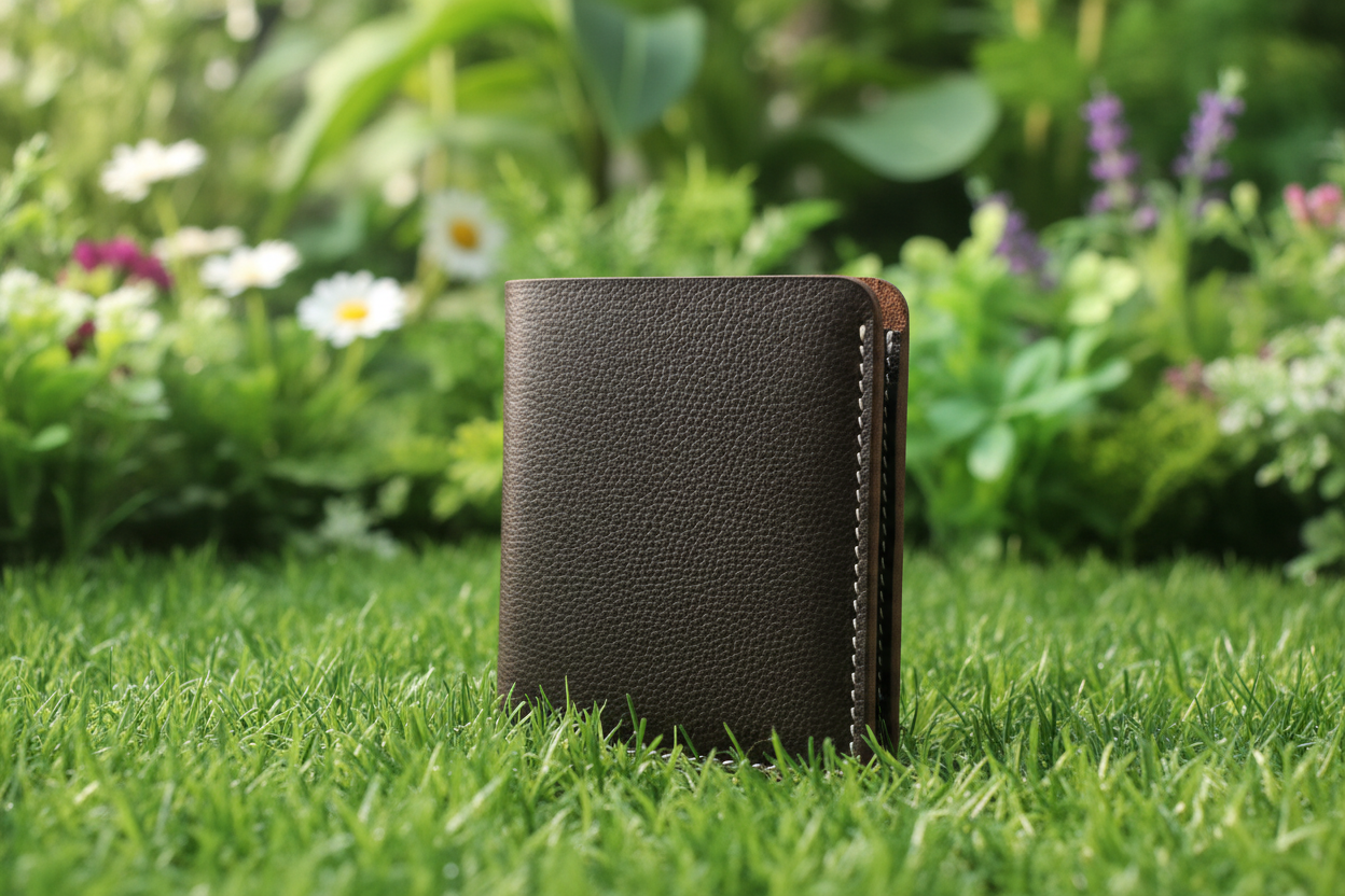 Wallet on grass in garden