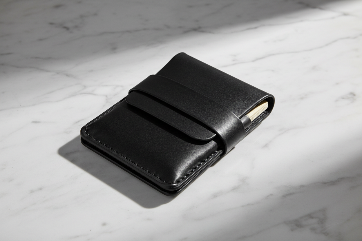 Wallet on marble stone