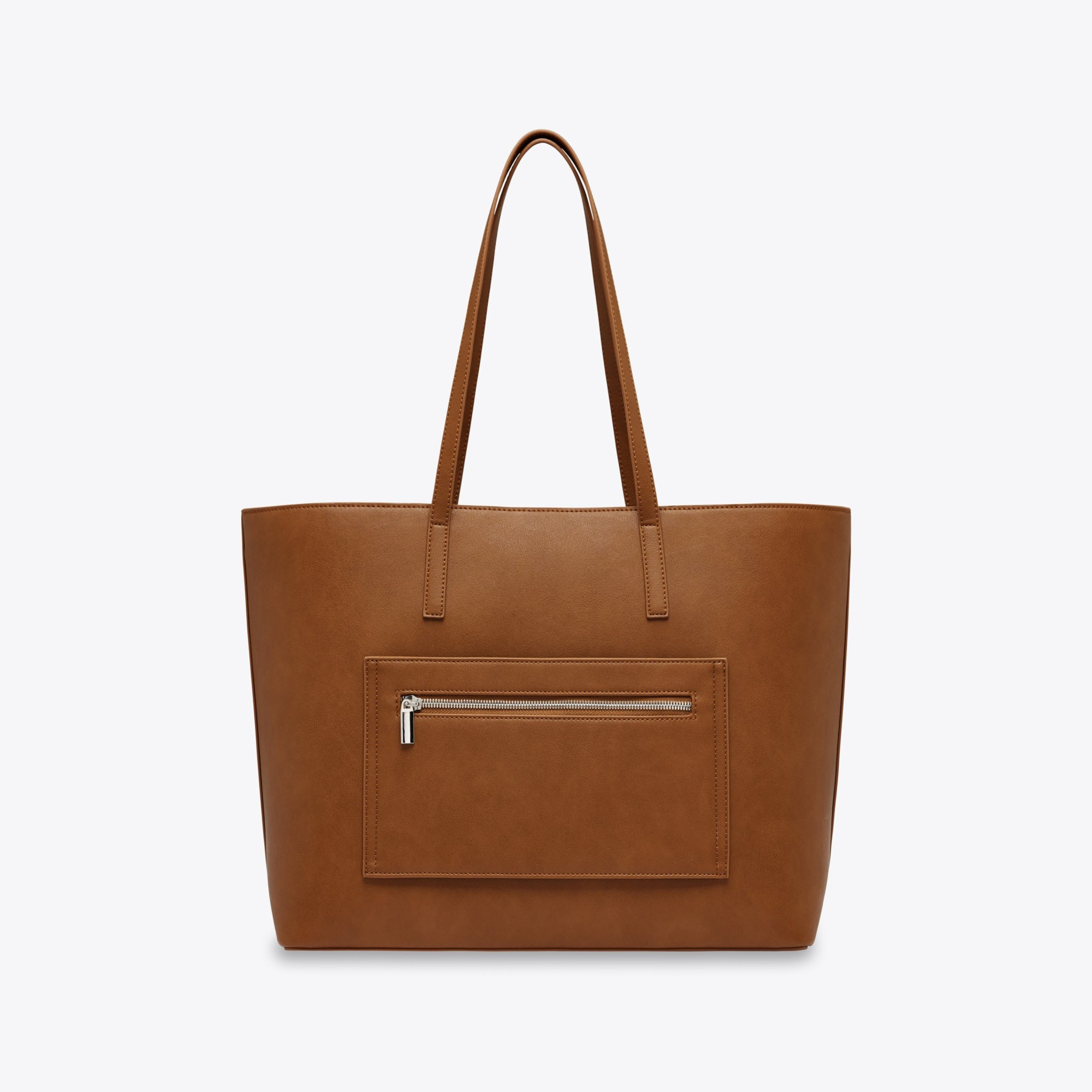 Travo Leather Tote Bag with Magnetic Closure, Safe Zip Laptop Compartment & Trolley Strap