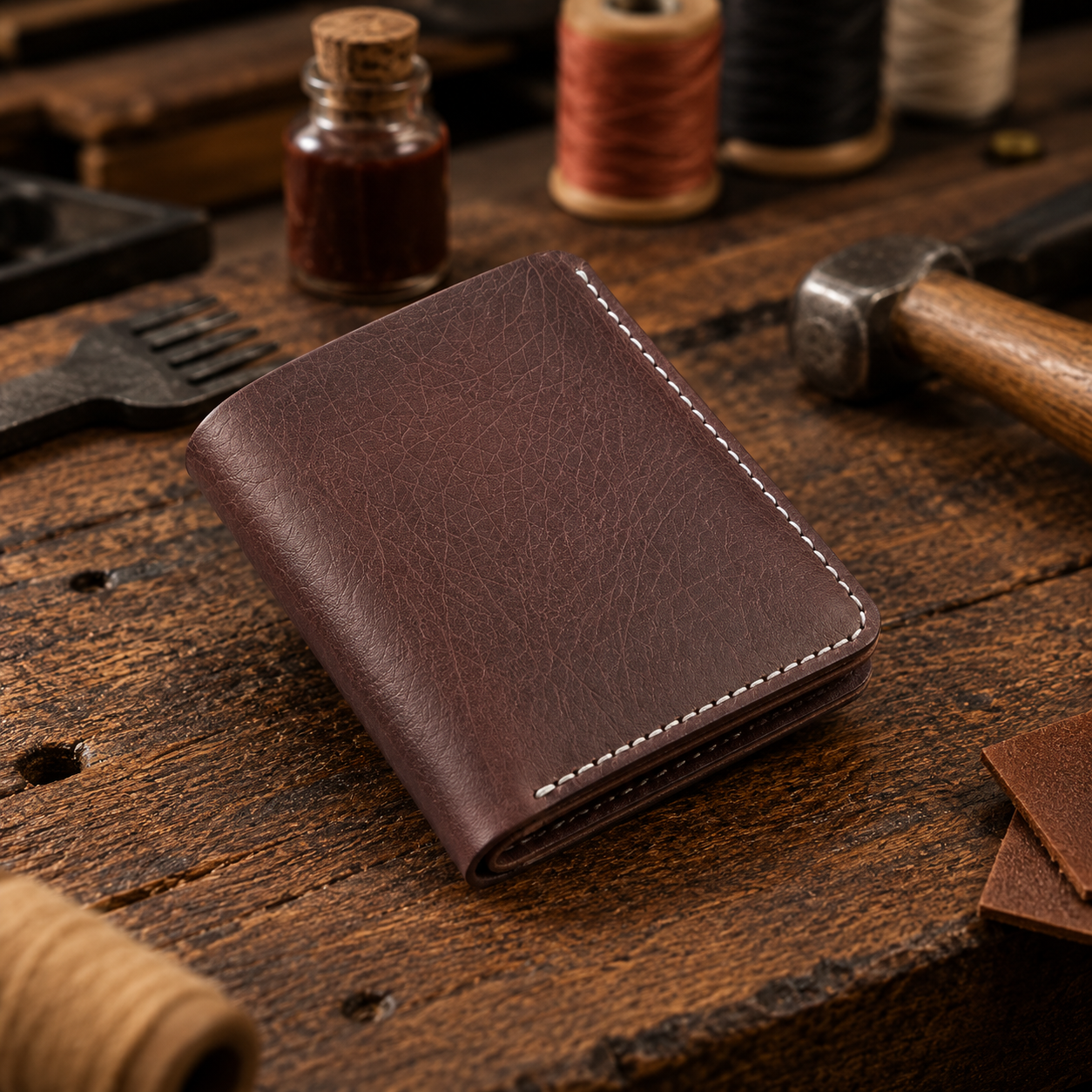 DELVAE Cactus Leather Wallet - Vegan Slim Bifold