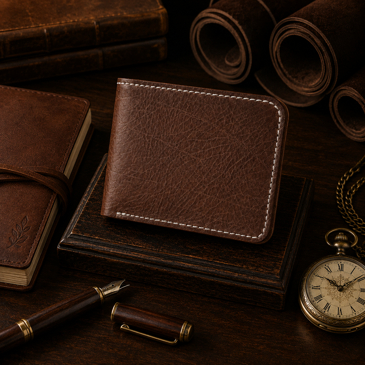 DELVAE Cactus Leather Wallet - Vegan Slim Bifold