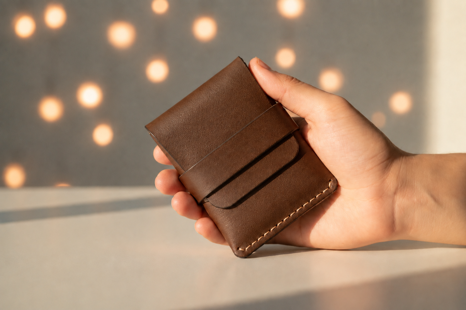 DELVAE Cactus Leather Wallet - Vegan Slim Bifold