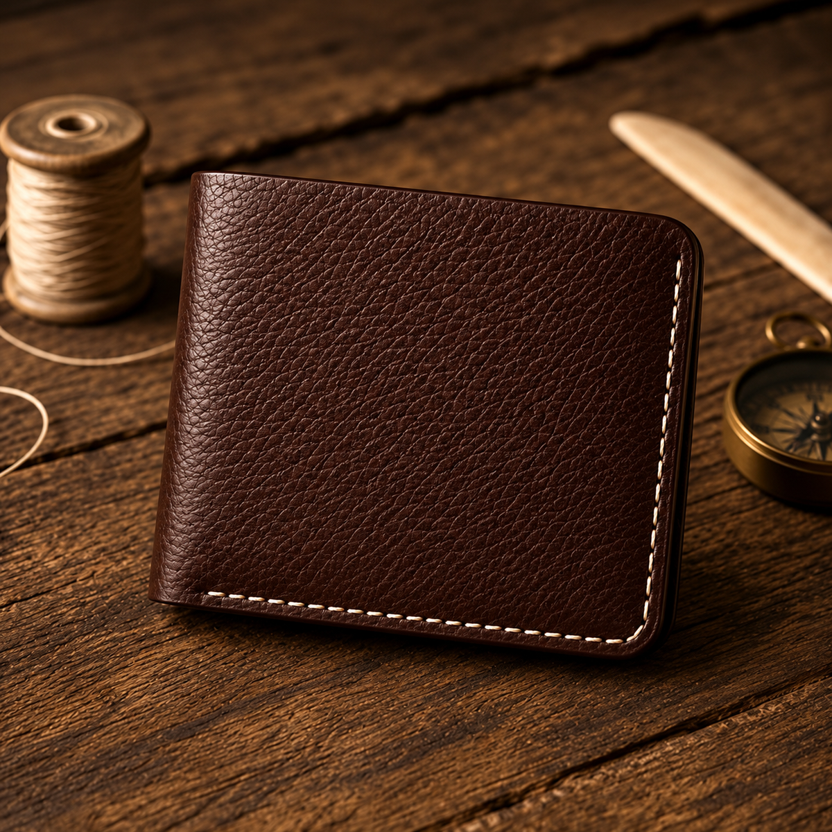 DELVAE Cactus Leather Wallet - Vegan Slim Bifold