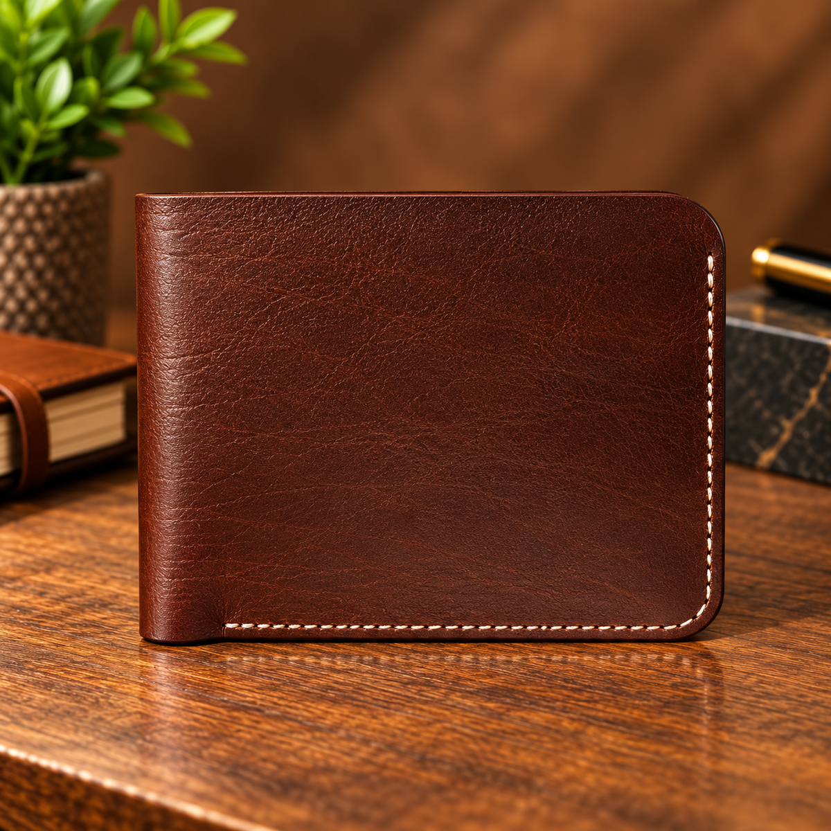 DELVAE Cactus Leather Wallet - Vegan Slim Bifold