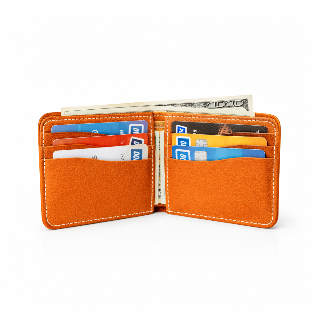 DELVAE Cactus Leather Wallet - Vegan Slim Bifold