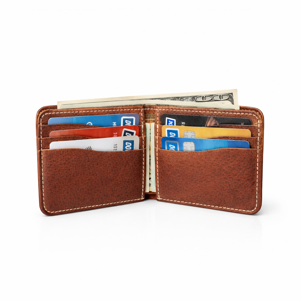 DELVAE Cactus Leather Wallet - Vegan Slim Bifold