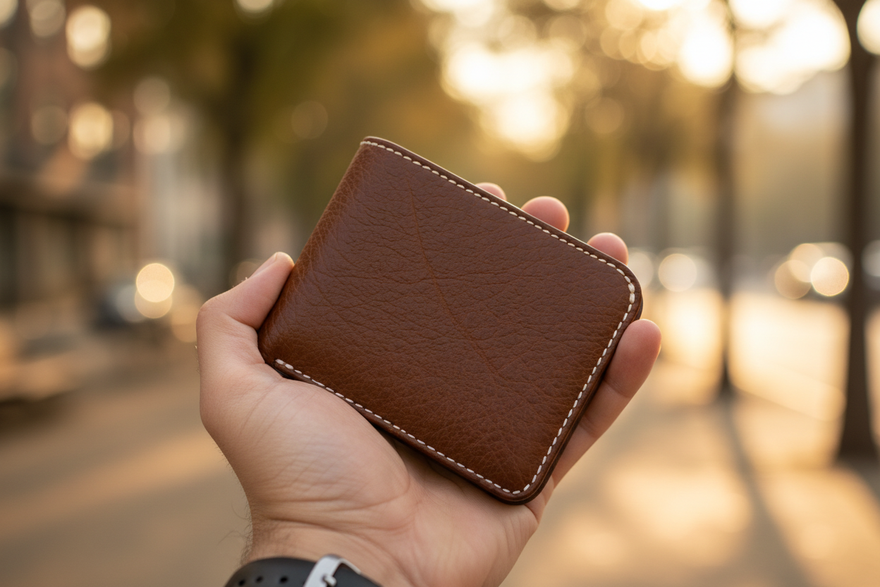 DELVAE Cactus Leather Wallet - Vegan Slim Bifold
