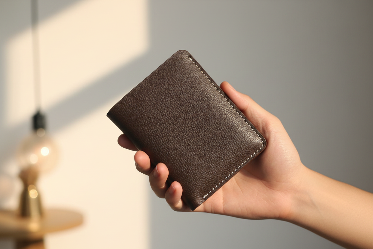 Hand holding wallet with background