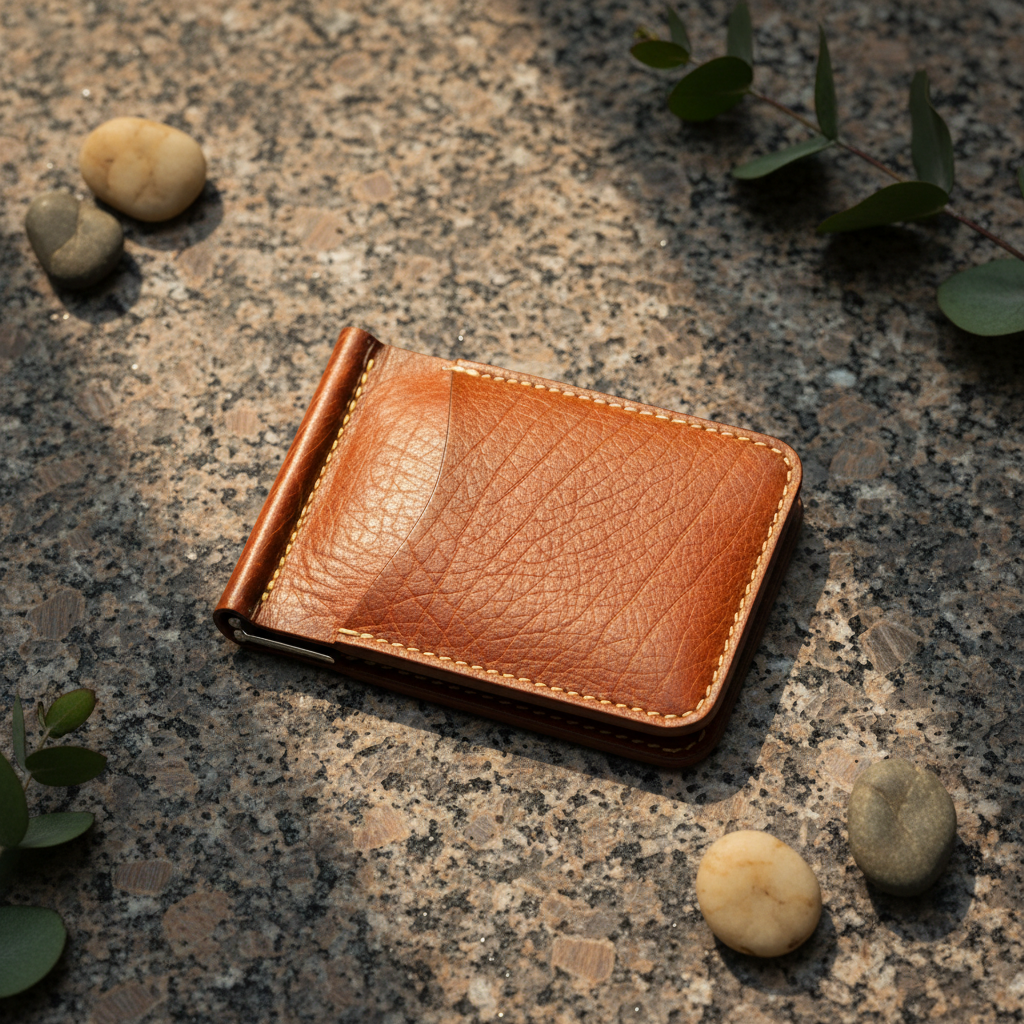 Money Clip Angled on Stone