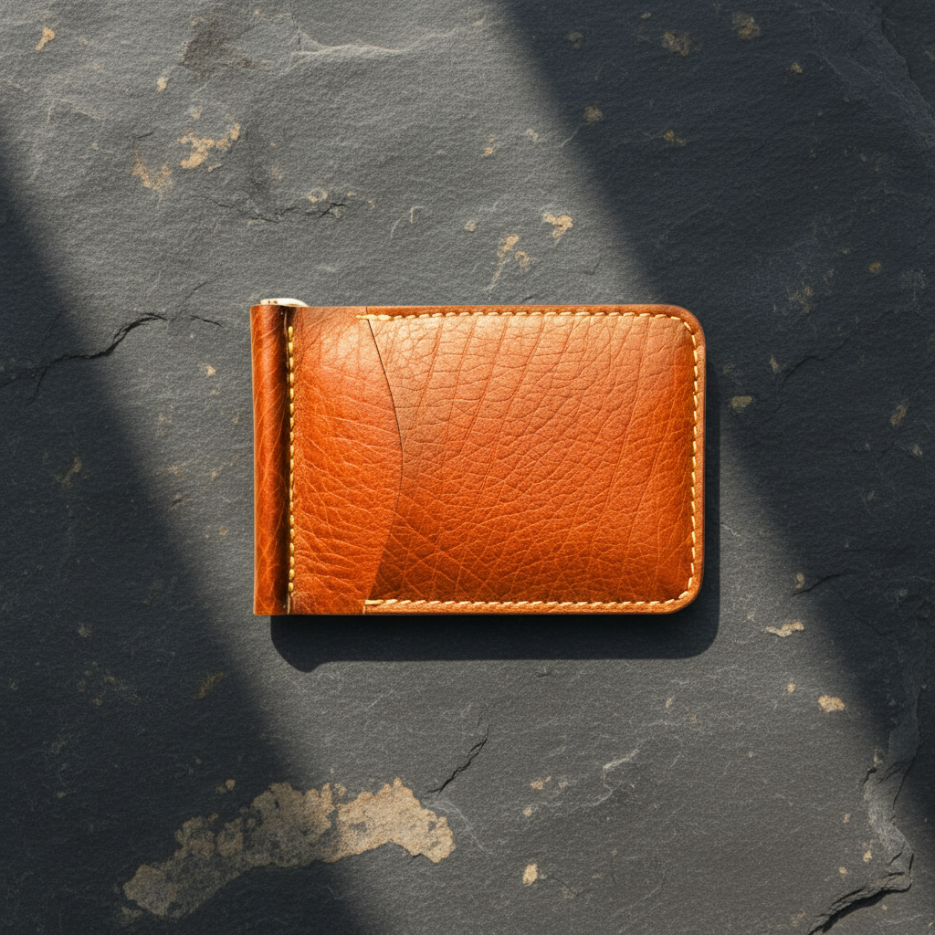 Money Clip Overhead on Stone