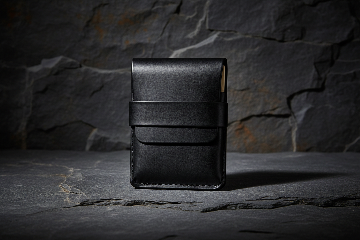 Wallet on stone surface